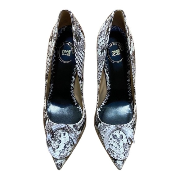 ROBERTO CAVALLI CLASS PYTHON EMBOSSED HEELS - Picture 1 of 14